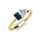 3 - Esther Emerald Shape London Blue Topaz & Heart Shape Lab Created White Sapphire 2 Stone Duo Ring 