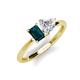 3 - Esther IGI Certified Heart Shape Lab Grown Diamond & Emerald Shape London Blue Topaz 2 Stone Duo Ring 
