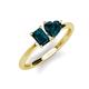 3 - Esther Emerald & Heart Shape London Blue Topaz 2 Stone Duo Ring 