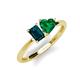 3 - Esther Emerald Shape London Blue Topaz & Heart Shape Lab Created Emerald 2 Stone Duo Ring 