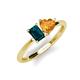 3 - Esther Emerald Shape London Blue Topaz & Heart Shape Citrine 2 Stone Duo Ring 