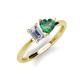 3 - Esther Emerald Shape Forever One Moissanite & Heart Shape Lab Created Alexandrite 2 Stone Duo Ring 