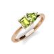 3 - Esther Emerald & Heart Shape Peridot 2 Stone Duo Ring 