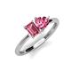 3 - Esther Emerald & Heart Shape Pink Tourmaline 2 Stone Duo Ring 