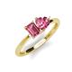 3 - Esther Emerald & Heart Shape Pink Tourmaline 2 Stone Duo Ring 