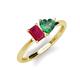 3 - Esther Emerald Shape Lab Created Ruby & Heart Shape Lab Created Alexandrite 2 Stone Duo Ring 