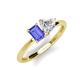 3 - Esther Emerald Shape Tanzanite & Heart Shape Forever Brilliant Moissanite 2 Stone Duo Ring 