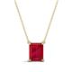 1 - Athena 2.95 ct Created Ruby Emerald Shape (9x7 mm) Solitaire Pendant Necklace 
