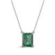 1 - Athena 3.20 ct Created Alexandrite Emerald Shape (9x7 mm) Solitaire Pendant Necklace 