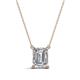 1 - Athena 1.60 ct Diamond Emerald Shape (8x6 mm) Solitaire Pendant Necklace 