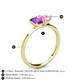 4 - Esther Emerald Shape Amethyst & Heart Shape Lab Created Pink Sapphire 2 Stone Duo Ring 