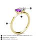 4 - Esther GIA Certified Heart Shape Diamond & Emerald Shape Amethyst 2 Stone Duo Ring 