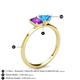 4 - Esther Emerald Shape Amethyst & Heart Shape Blue Topaz 2 Stone Duo Ring 