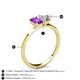 4 - Esther Emerald Shape Amethyst & Heart Shape Forever One Moissanite 2 Stone Duo Ring 