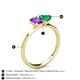 4 - Esther Emerald Shape Amethyst & Heart Shape Lab Created Emerald 2 Stone Duo Ring 