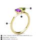 4 - Esther Emerald Shape Amethyst & Heart Shape Peridot 2 Stone Duo Ring 