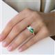 5 - Esther Emerald Shape Aquamarine & Heart Shape Lab Created Alexandrite 2 Stone Duo Ring 