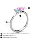 4 - Esther Emerald Shape Aquamarine & Heart Shape Pink Sapphire 2 Stone Duo Ring 