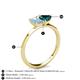 4 - Esther Emerald Shape Aquamarine & Heart Shape London Blue Topaz 2 Stone Duo Ring 