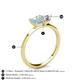 4 - Esther GIA Certified Heart Shape Diamond & Emerald Shape Aquamarine 2 Stone Duo Ring 