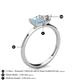 4 - Esther Emerald Shape Aquamarine & Heart Shape Forever One Moissanite 2 Stone Duo Ring 