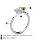 4 - Esther Emerald Shape Aquamarine & Heart Shape Peridot 2 Stone Duo Ring 