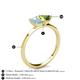 4 - Esther Emerald Shape Aquamarine & Heart Shape Peridot 2 Stone Duo Ring 