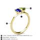 4 - Esther Emerald Shape Lab Created Blue Sapphire & Heart Shape Peridot 2 Stone Duo Ring 