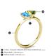 4 - Esther Emerald Shape Blue Topaz & Heart Shape Peridot 2 Stone Duo Ring 