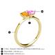 4 - Esther Emerald Shape Citrine & Heart Shape Lab Created Pink Sapphire 2 Stone Duo Ring 