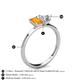 4 - Esther GIA Certified Heart Shape Diamond & Emerald Shape Citrine 2 Stone Duo Ring 