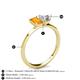 4 - Esther GIA Certified Heart Shape Diamond & Emerald Shape Citrine 2 Stone Duo Ring 