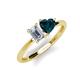 3 - Esther GIA Certified Emerald Shape Diamond & Heart Shape London Blue Topaz 2 Stone Duo Ring 