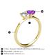 4 - Esther GIA Certified Emerald Shape Diamond & Heart Shape Amethyst 2 Stone Duo Ring 