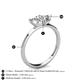 4 - Esther GIA Certified Emerald Shape Diamond & Heart Shape Forever Brilliant Moissanite 2 Stone Duo Ring 