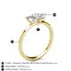 4 - Esther GIA Certified Emerald Shape Diamond & Heart Shape White Sapphire 2 Stone Duo Ring 