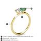 4 - Esther GIA Certified Emerald Shape Diamond & Heart Shape Lab Created Alexandrite 2 Stone Duo Ring 