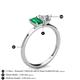 4 - Esther Emerald Shape Lab Created Emerald & Heart Shape Forever One Moissanite 2 Stone Duo Ring 