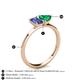 4 - Esther Emerald Shape Iolite & Heart Shape Lab Created Emerald 2 Stone Duo Ring 