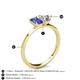 4 - Esther Emerald Shape Iolite & Heart Shape Forever One Moissanite 2 Stone Duo Ring 