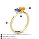 4 - Esther Emerald Shape Iolite & Heart Shape Citrine 2 Stone Duo Ring 