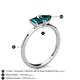 4 - Esther Emerald & Heart Shape London Blue Topaz 2 Stone Duo Ring 