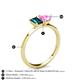 4 - Esther Emerald Shape London Blue Topaz & Heart Shape Pink Sapphire 2 Stone Duo Ring 