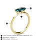 4 - Esther Emerald & Heart Shape London Blue Topaz 2 Stone Duo Ring 