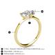 4 - Esther GIA Certified Heart Shape Diamond & Emerald Shape Forever Brilliant Moissanite 2 Stone Duo Ring 