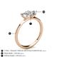 4 - Esther GIA Certified Heart Shape Diamond & Emerald Shape Forever Brilliant Moissanite 2 Stone Duo Ring 