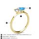 4 - Esther Emerald Shape Forever One Moissanite & Heart Shape Blue Topaz 2 Stone Duo Ring 