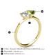 4 - Esther Emerald Shape Forever One Moissanite & Heart Shape Peridot 2 Stone Duo Ring 