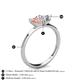 4 - Esther IGI Certified Heart Shape Lab Grown Diamond & Emerald Shape Morganite 2 Stone Duo Ring 