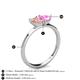 4 - Esther Emerald Shape Morganite & Heart Shape Pink Sapphire 2 Stone Duo Ring 